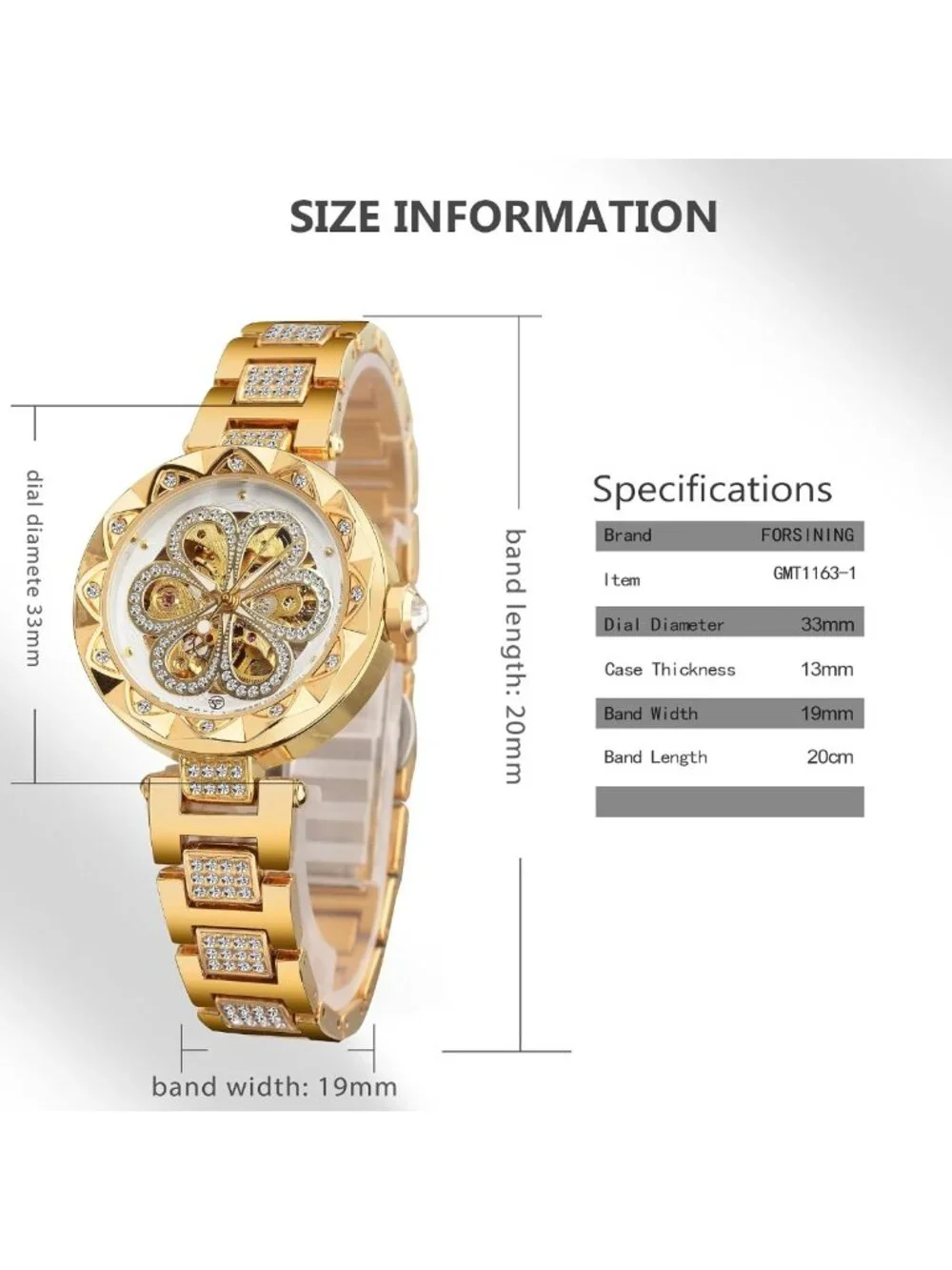 Elegant Skeleton Mechanical Watch for Women - Steampunk Design, Diamond Accents